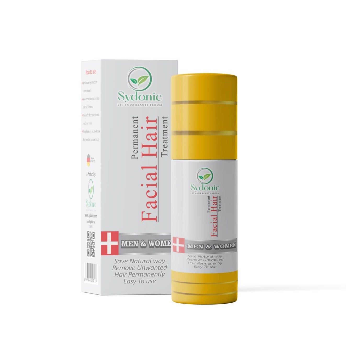 Sydonic Permanent Facial Hair Removal Cream | For Men & Women | Smooth & Painless