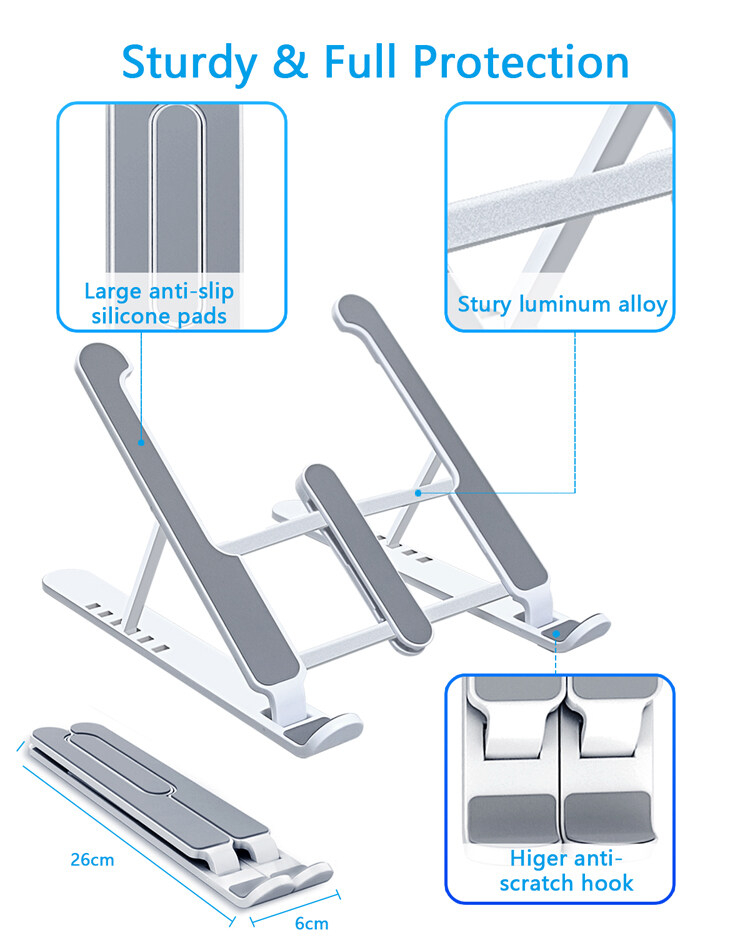 Plastic Foldable & Portable Laptop Stand | Lightweight Adjustable Laptop Holder | High-Quality ABS - Image 5