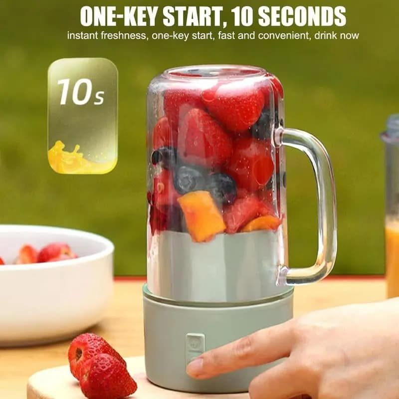 2-1_1726841266.jpg Crusher Juicer 2-in-1 Mini Portable Blender | USB Rechargeable | 6-Blade High-Speed Juicer | Random Color - Image 2