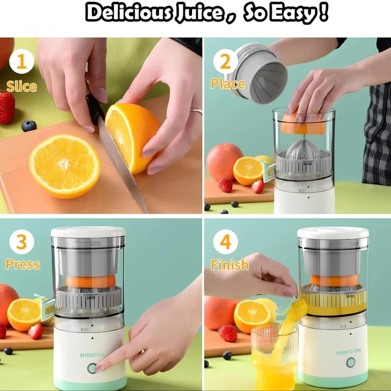 Blue and White Simple Car Rental Business Instagram Post - 2 Portable Electric Citrus Juicer | USB Rechargeable Hands-Free Fruit Extractor for Fresh Juice Anywhere - Image 8