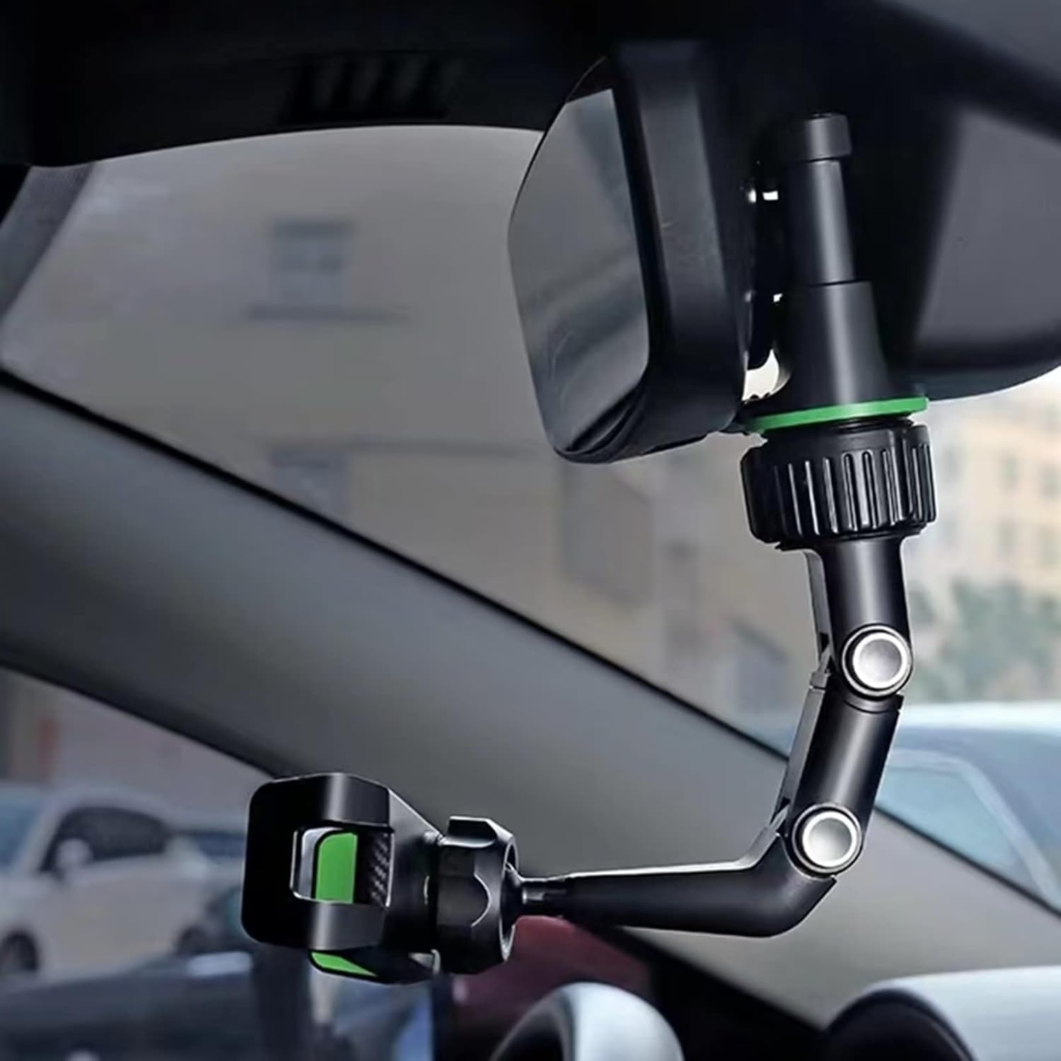 Universal Car Rearview Mirror Phone Holder | Hands-Free Adjustable Mount for Smartphones & GPS - Image 3