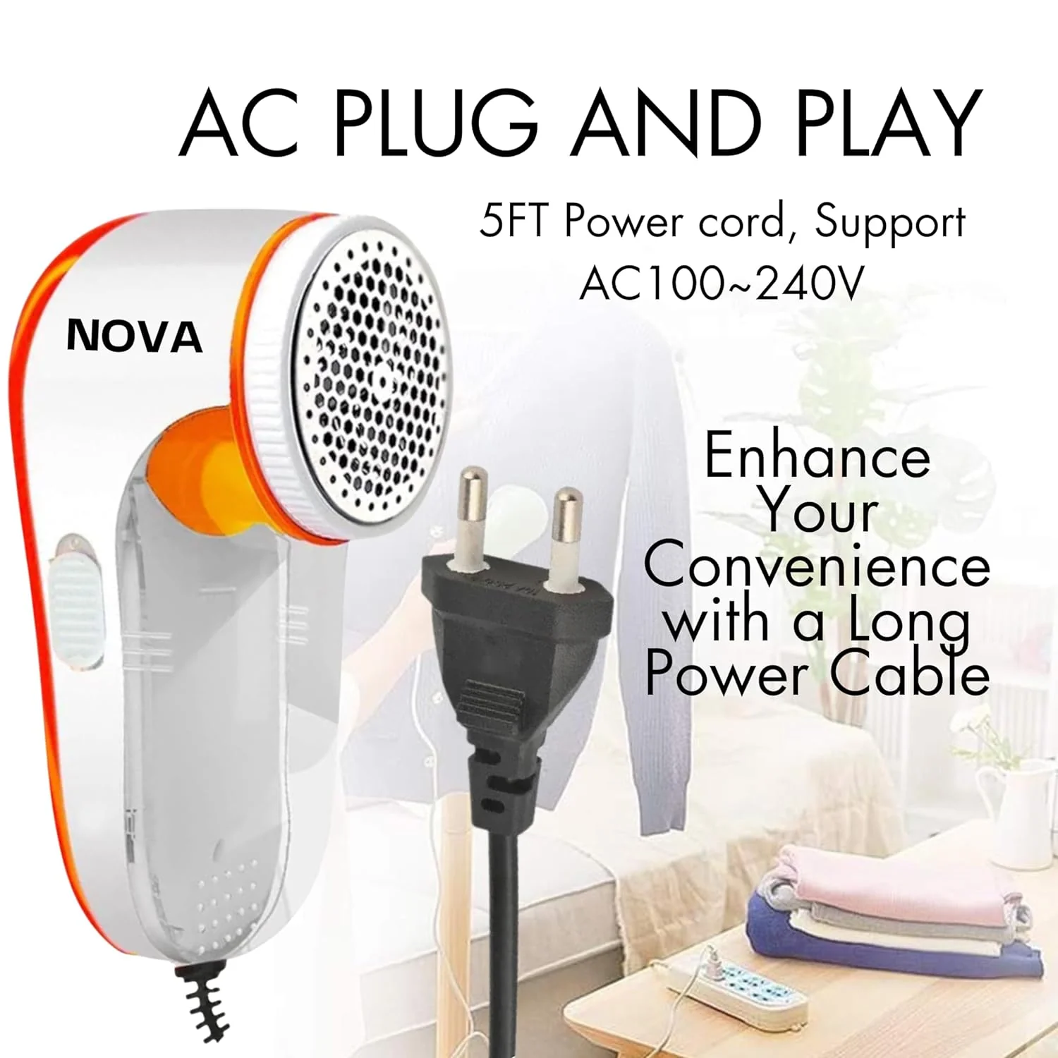 B0CJQ6ZMC2-4-1701087446387_1737794625.webp Nova Electric Lint Remover NLR-208 | High Quality Fabric Shaver for Wool & Clothes | Rotary Sharp Blades - Image 4