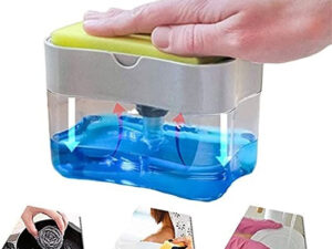 Soap Pump Dispenser & Sponge Holder for Kitchen Sink | Press-Type Dishwashing Liquid Dispenser