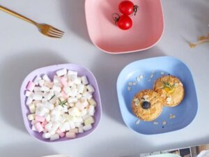 Food Grade Plastic Household Dining Plates | 10 pcs Elliptical Spit Bone Plate Set | Multi-Function & Durable