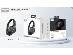 Lelisu LS-258 Wireless Stereo Headphones | Bluetooth 5.4 Over-Ear Headset with Type-C Charging & LED Lights