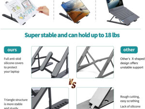 Plastic Foldable & Portable Laptop Stand | Lightweight Adjustable Laptop Holder | High-Quality ABS