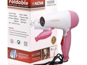 Nova NV-1290 Foldable Hair Dryer | 1000W Hot Air Styling & Quick Drying Machine