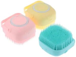 Soft Silicone Bath Brush with Hooks | Baby & Adult Body Scrubber | Random Color | With Box