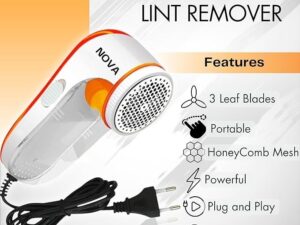 Nova Electric Lint Remover NLR-208 | High Quality Fabric Shaver for Wool & Clothes | Rotary Sharp Blades