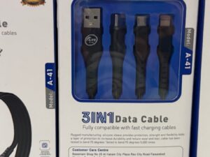 3-in-1 Fast Charging Cable 100W 480Mbps 120cm Type-C Micro Lightning Durable Design