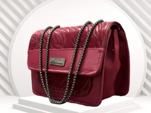 Luxury Women’s Shoulder Bag in Maroon Faux Leather for Casual, Work, and Formal Use