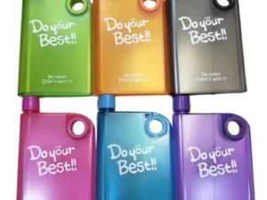 Black Ultra Slim Notebook Style Water Bottle 380ml | Portable Memo Bottle for Travel, School & Office