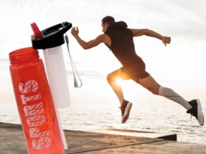 Red Stylish Water Sport Bottle 1000ml with Straw | Leakproof BPA-Free Hydration Bottle for School, Gym & Travel