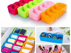 5-Grid Multipurpose Divider Storage Box | Cosmetic, Jewelry & Kitchen Organizer | Random Colors