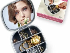 Necklace Organizer & Jewellery Box with Mirror | Portable Jewellery Storage for Women & Girls