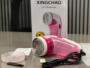 XINGCHAO Lint Remover AD-218 Pink White Portable Fabric Shaver USB Rechargeable with 3 Steel Blades