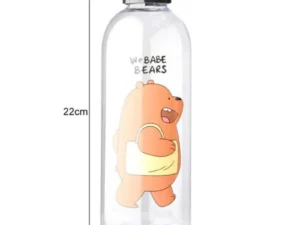 We Babe Bears Frosted Plastic Water Bottle with Straw 1000ml | Leakproof BPA-Free Cute Hydration Bottle