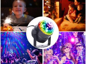 LED Disco Party Lights Crystal Magic Ball 3W RGB | Colorful Projection Lamp for Parties & Events