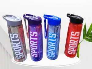 Black Stylish Water Sport Bottle 1000ml with Straw | Leakproof BPA-Free Hydration Bottle for School, Gym & Travel