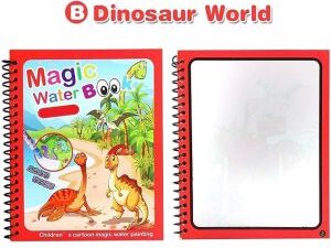 Magic Coloring Book with Water Pen | Reusable & Mess-Free Fun for Kids | Dinosaur & Cartoon Designs