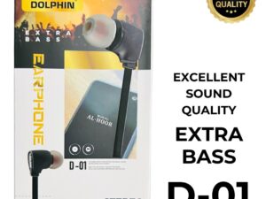 D-01 Handsfree | Super Bass Earphones | Elegant Design with Mic & Inline Controls