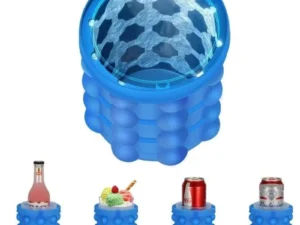 Silicone Ice Genie Cube Maker | 2-in-1 Ice Bucket Mold | Portable Soft Silicone Ice Cube Maker for Travel & Outdoor