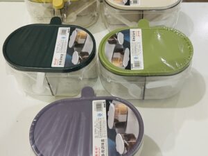 4 Compartments Spice Box | Masala Storage Box | Plastic Kitchen Organizer | Leak-Proof & Reusable