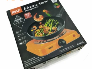 Orange RAF R.8010B Electric Stove Hot Plate and Cooker with 1000W Power, Thermostat, and Uniform Heating