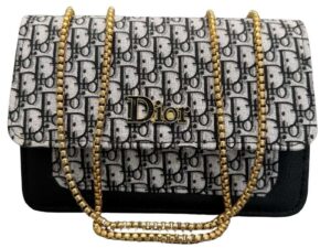 Black | Dior Oblique Canvas & Leather Flap Clutch | Luxury Designer Handbag for Women