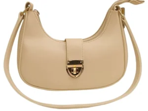 Crescent Leather Luxury Shoulder Bag for Women | Skin Color
