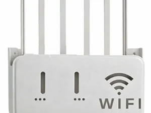 Light Gray WiFi Router Storage Box & Wall Mount Shelf  Universal Cable Organizer | Space-Saving Holder for Modem, Set-Top Box & Smart Devices | Home & Office Use