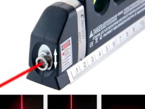 Laser Level Pro3 Multipurpose Tool | Vertical, Cross Line & Measuring Tape with Rulers