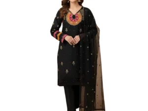 Organza 3-Piece Suit for Women | Unstitched  Handmade Aari Zari & Beads Work