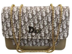 Beige | Dior Oblique Canvas & Leather Flap Clutch | Luxury Designer Handbag for Women