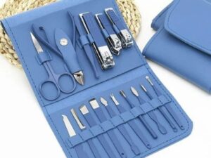 16 Pcs Stainless Steel Manicure & Pedicure Set | Travel Grooming Kit with Leather Case