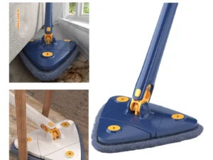 360° Twist Rotatable Triangle Mop with Long Handle Auto Squeeze Design for Floor, Wall, and Ceiling Cleaning