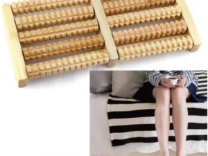 Wooden Foot Roller Massager |  Manual Reflexology Therapy Tool for Pain Relief, Stress Relaxation & Foot Care