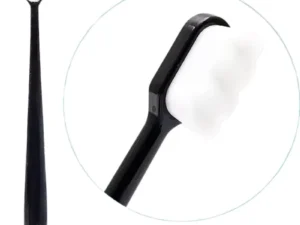 Nano Toothbrush with Travel Case | Ultra Soft Micro-Nano Bristles | For Sensitive Gums, Adults & Kids | Black