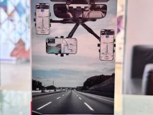 360° Rotatable & Retractable Rearview Mirror Phone Holder | Safe & Convenient Driving Mount