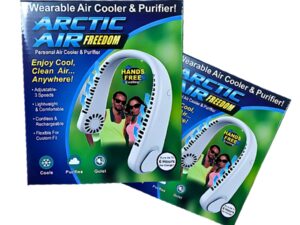 Arctic Air Freedom Wearable Neck Fan & Air Purifier | USB Rechargeable 3-Speed Personal Cooler for Indoor Outdoor Travel