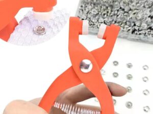 Tich Button Machine Plier with 25 Plastic Snap Buttons | DIY Sewing & Craft Tool