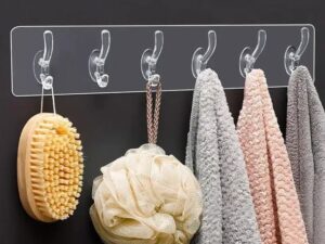6-in-1 Heavy-Duty Self-Adhesive Wall Hooks | Waterproof Transparent Hooks