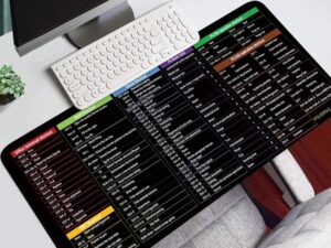Large Excel Shortcut Keyboard Mouse Pad & Desk Mat 30×59cm | Extended Non-Slip Office Table Mat for Work Study Gaming