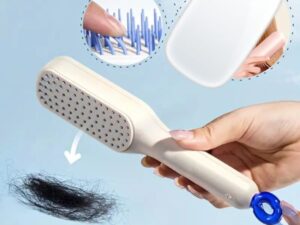 Self-Cleaning Hair Brush & Telescopic Comb | Detangling Brush with One-Pull Cleaning Mechanism | Random Color