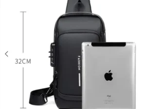 Black Multifunction Anti-Theft USB Charging Crossbody Shoulder Bag | Stylish, Secure & Travel-Ready