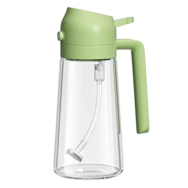 450ml glass cooking oil bottle with spray and pouring spout